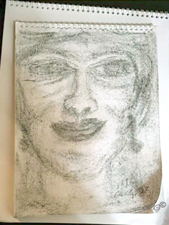 Spirit Portrait drawing of a woman, an example of Spirit Art by Eileen Gonzalez